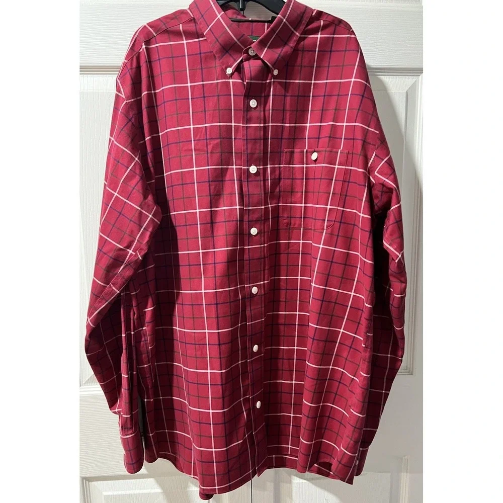 Orvis Mens Plaid Button Down Shirt Long Sleeve Large Tall Classic Fit - Picture 1 of 3
